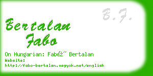 bertalan fabo business card